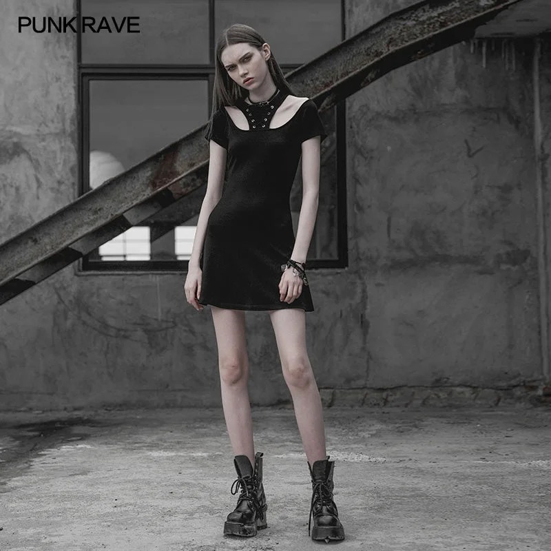 Running DressBlack Cyberpunk Club Dress