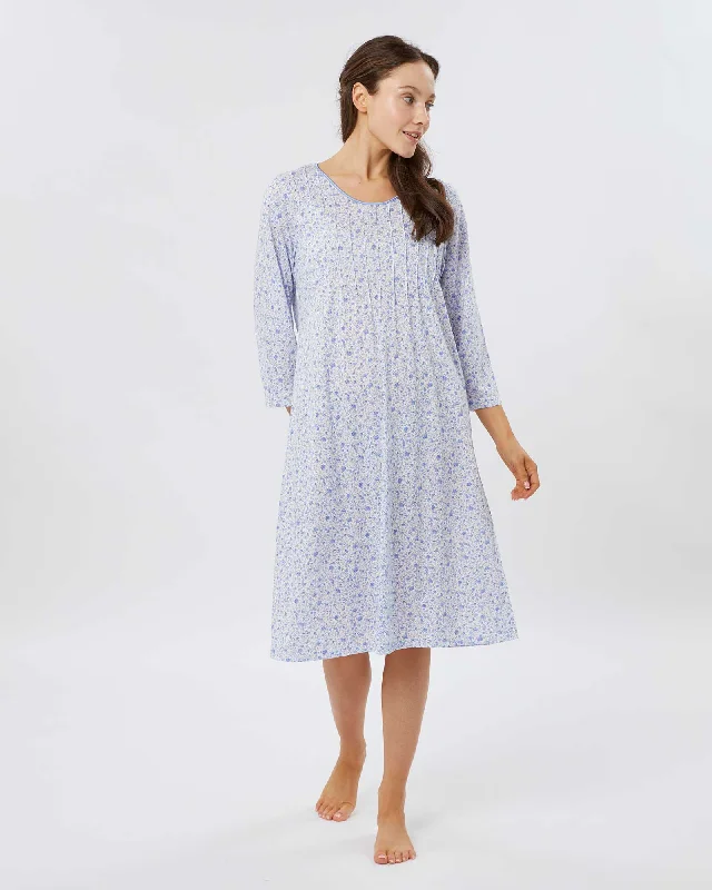 Dance DressWomen's French Pleat Midi Jersey Nightdress - Fimber Ditsy Floral