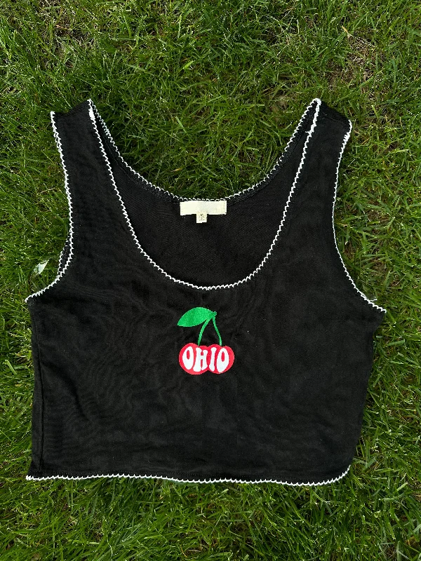 Lightweight jacketOhio Cherries Scallop Trim Tank