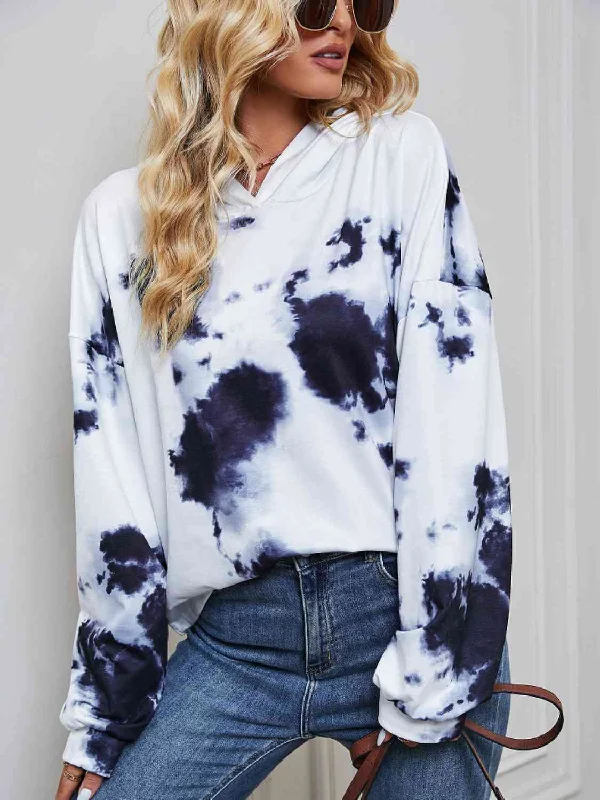 Tie-Dye Drop Shoulder HoodieCashmere Hoodies