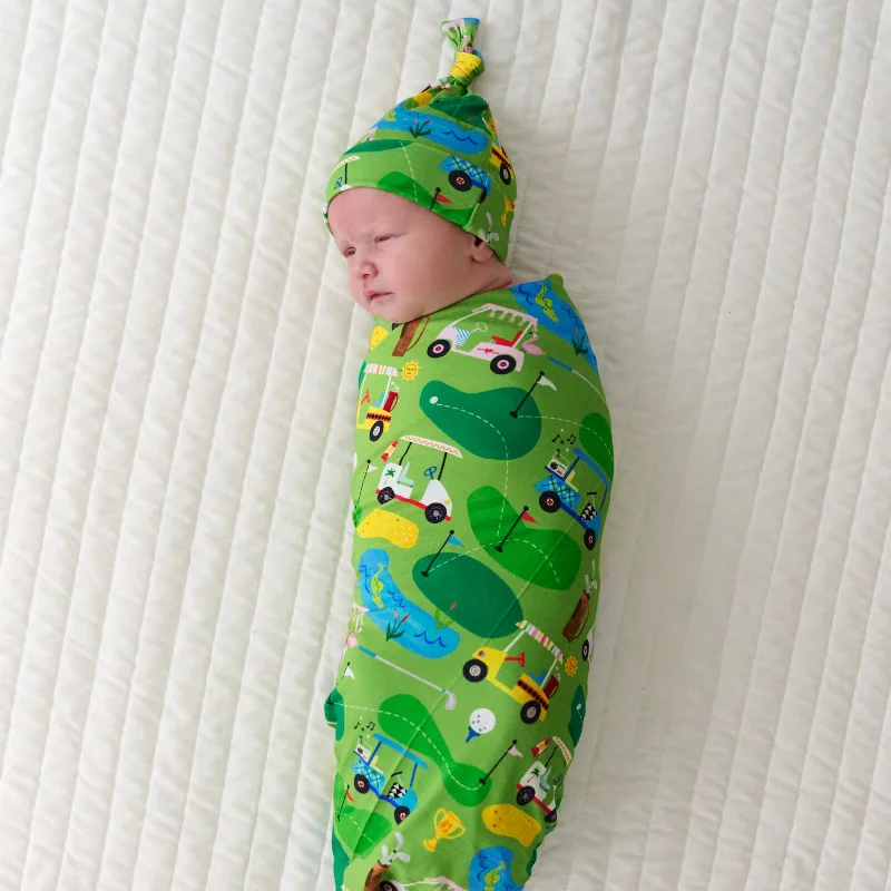 Fairway Fun Swaddle & Hat Set