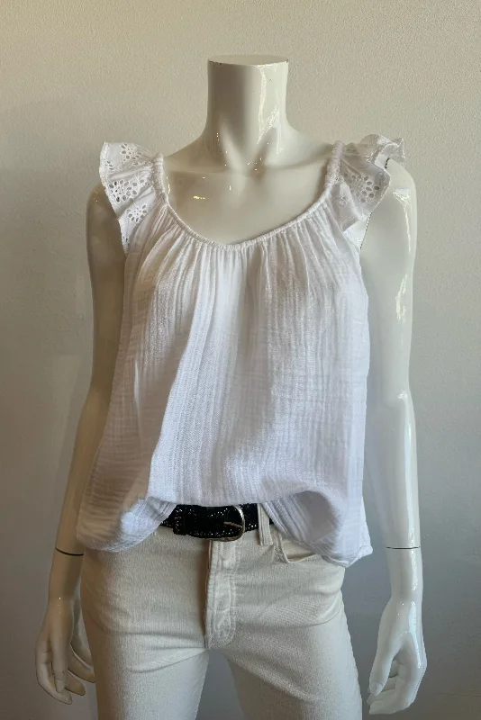 Windproof tankVelvet - Stella Ruffle Tank - White