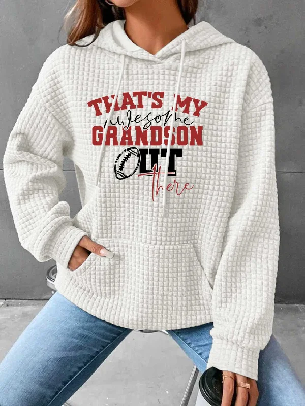 Slogan Graphic Drawstring Hoodie with PocketPlush Hoodies