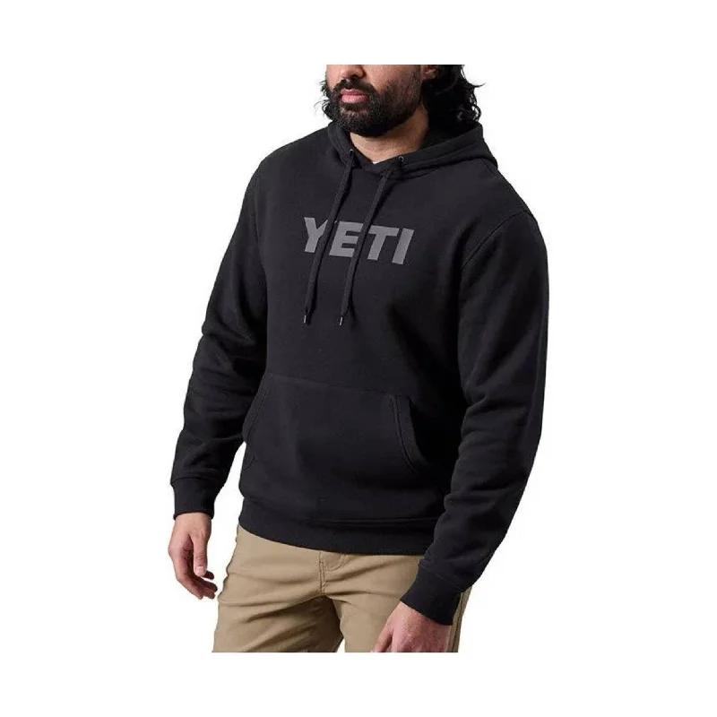 YETI Men's Brushed Fleece Logo Pullover Hoodie - BlackGlitter Sweatshirts