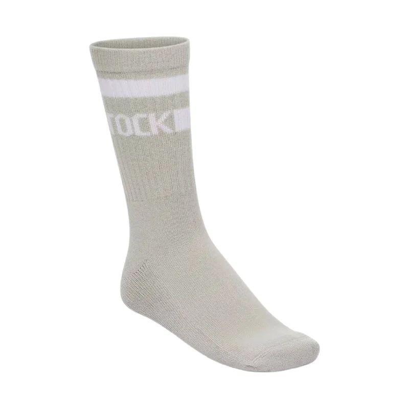 CrewneckfanBirkenstock Cotton Crew Stripe Socks - Stone Coin/ White