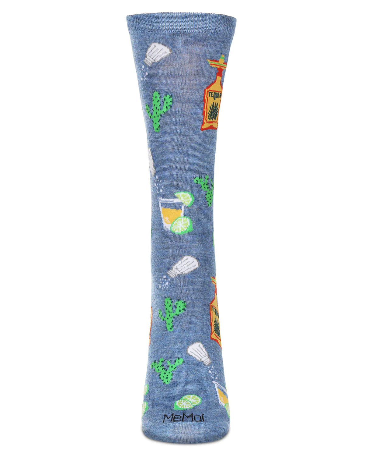 CrewneckprintMen's Sock-Tequilla & Lime Bamboo Crew-Denim Heather-Acv08532