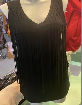 Hiking teeFringed Black Tank