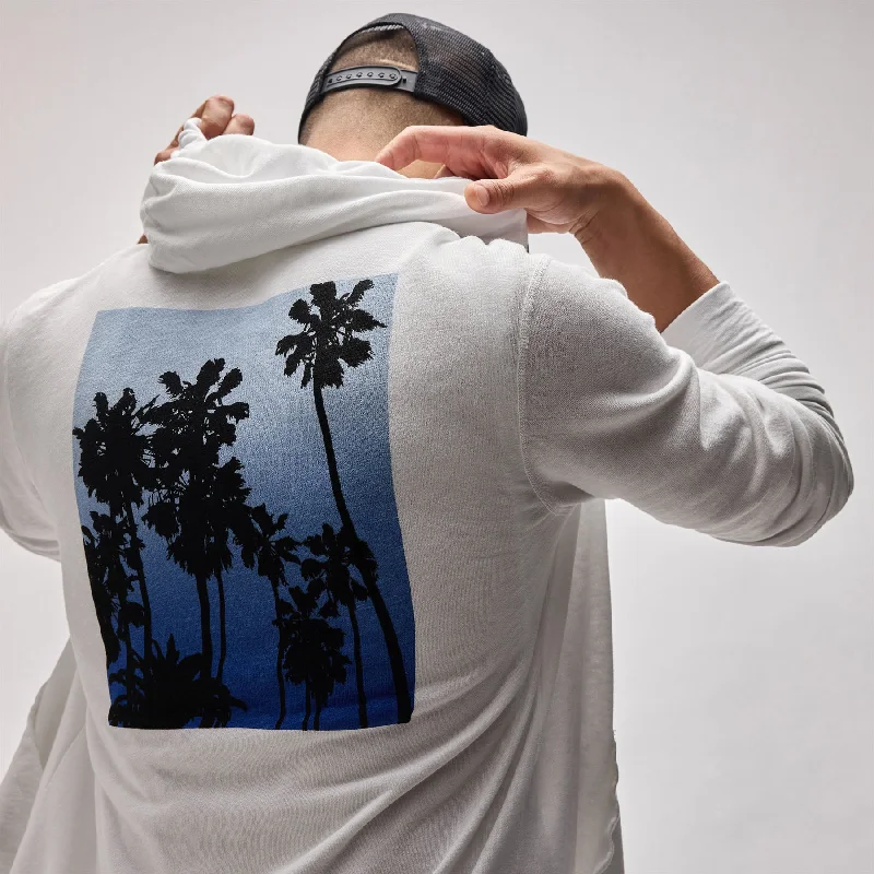 Ombrè Palms Graphic Hoodie - White/BlueCamo Hoodies