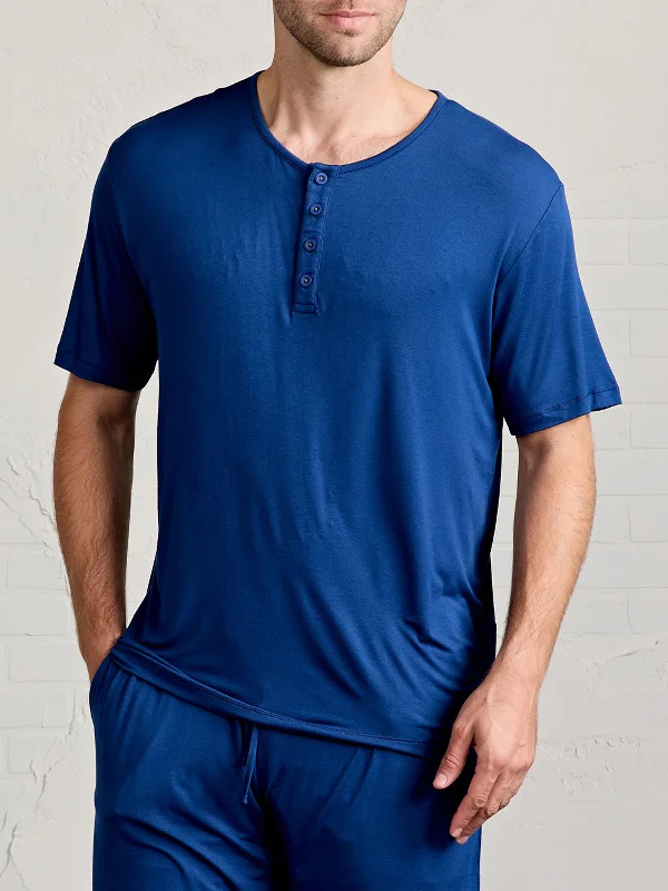 Waterproof Short Sleeve TopsBamboo Silk Sleep Short Sleeve Henley