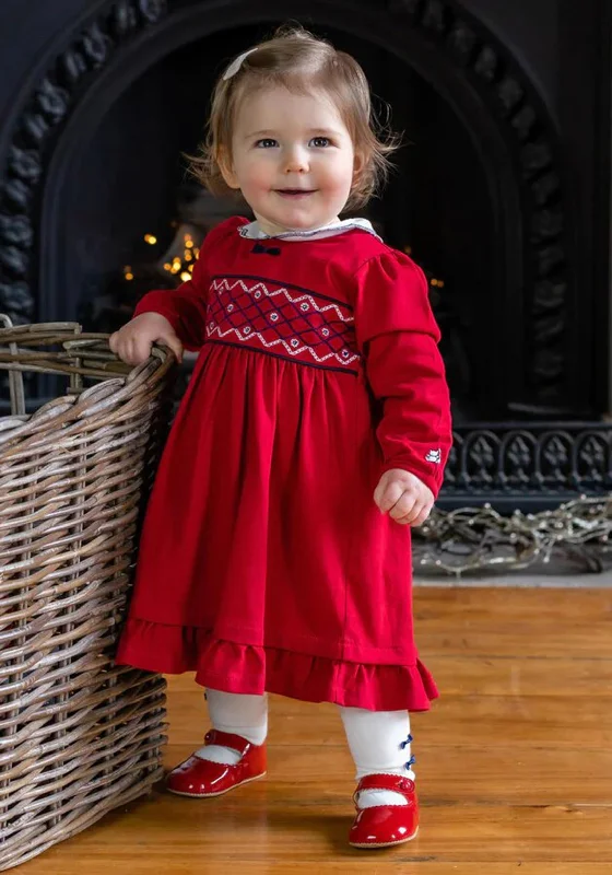 Emile et Rose Christie Dress and Tights Set, Red