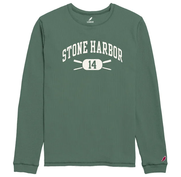 CrewneckblockchainMen's Stone Harbor Long Sleeve Waffle Crew - Spruce