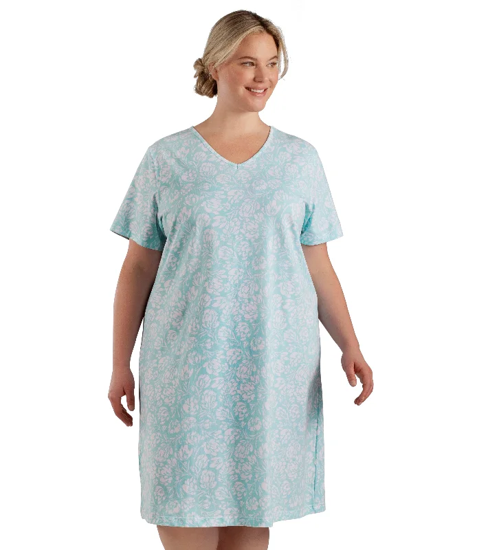 Halter DressStretch Naturals Lite Dress Spring Blue Floral Print - FINAL SALE