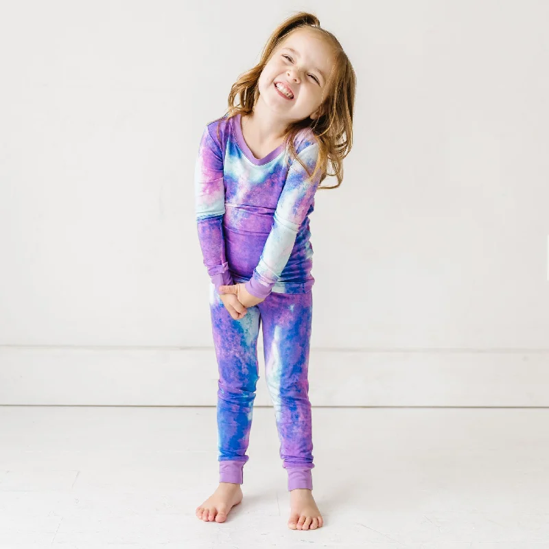 Purple Watercolor Two-Piece Pajama Set