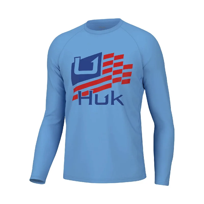 CrewnecknostalgiaHuk Men's Stripes Pursuit Performance Crew - Marolina Blue