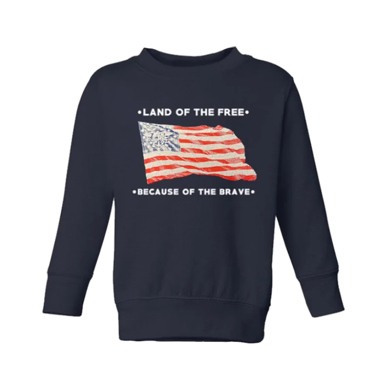 CrewnecktraditionsToddler Trident Flag Land of the Free Crewneck Sweatshirt