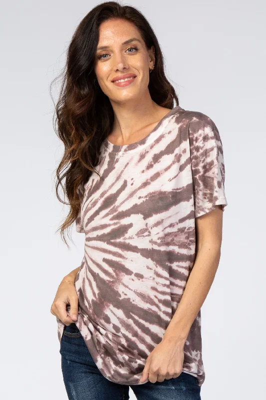 Yoga Short Sleeve TopsPurple Tie Dye Short Sleeve Top