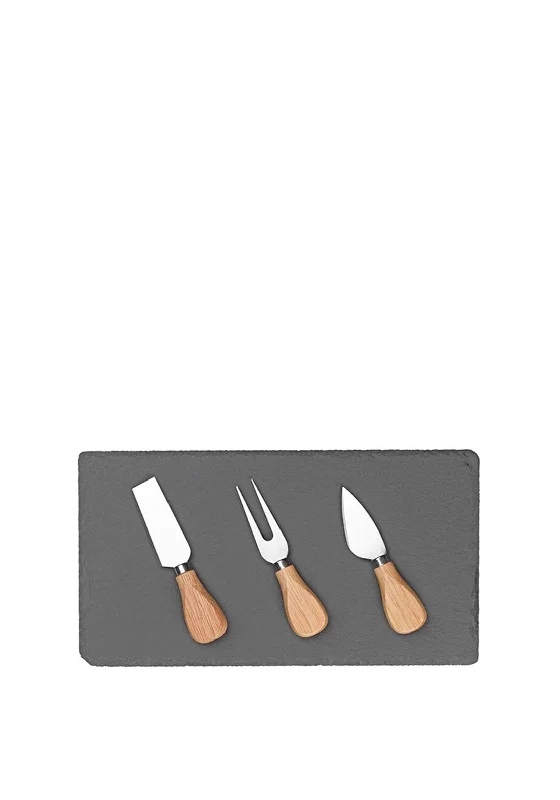 Tala Performance Slate Cheese Board & Knife Set, Black