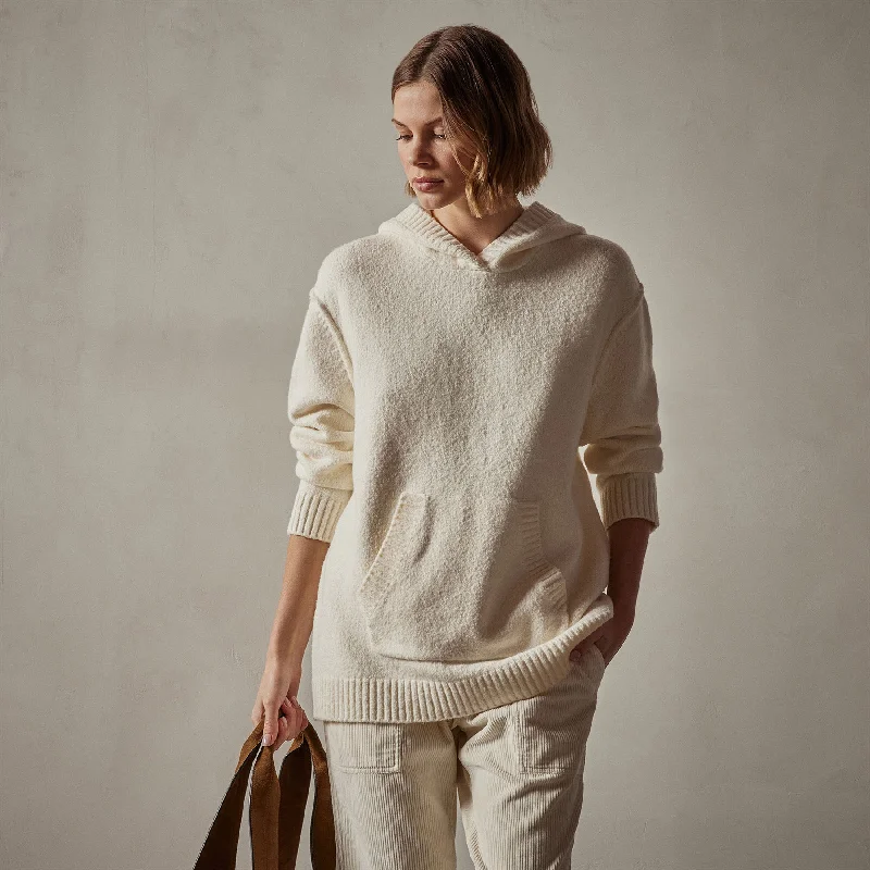 Cotton Cashmere Oversize Hoodie - IvoryTravel Sweatshirts