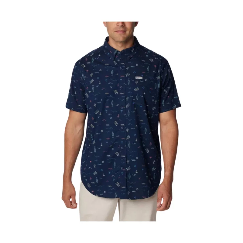 Oversized Short Sleeve TopsColumbia Men's Rapid Rivers Printed Short Sleeve - Collegiate Navy - ONLINE STORE CREDIT/EXCHANGE ONLY