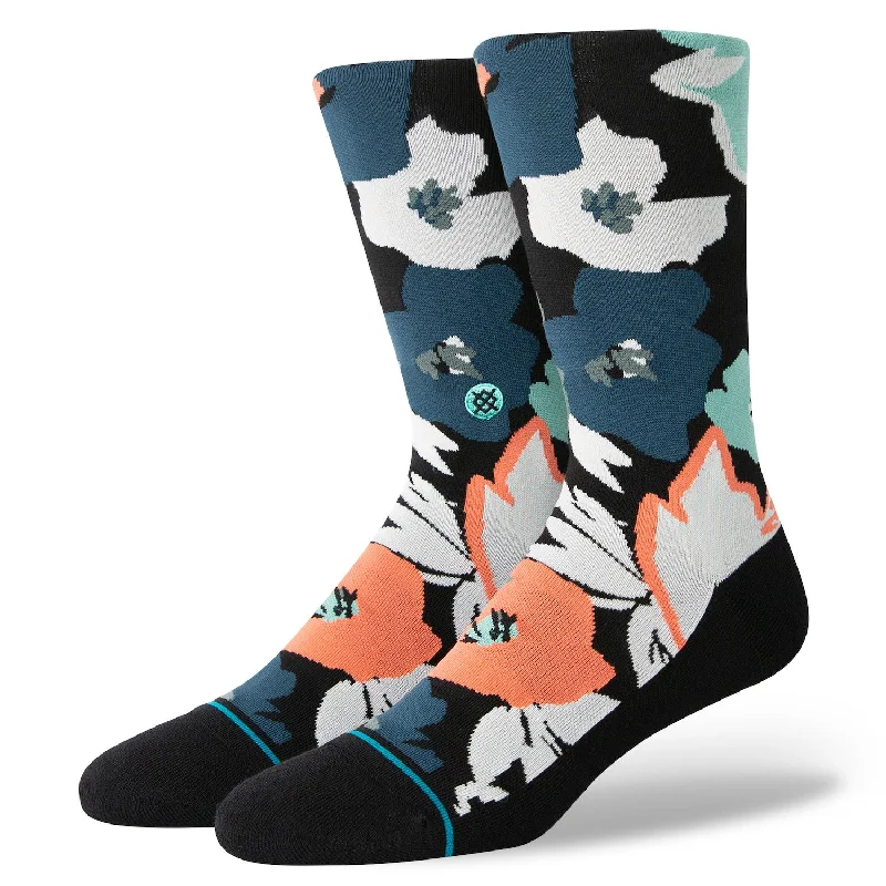 CrewneckAIStance Flower Beds Crew Socks-Black