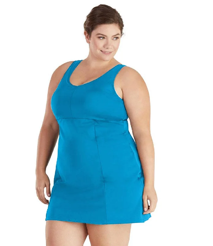 Sleeveless DressQuikEnergy Swim Dress Turquoise - FINAL SALE