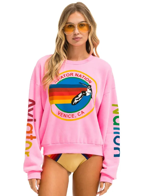 CrewnecktimelessVenice Relaxed Crew Sweatshirt, Neon Pink