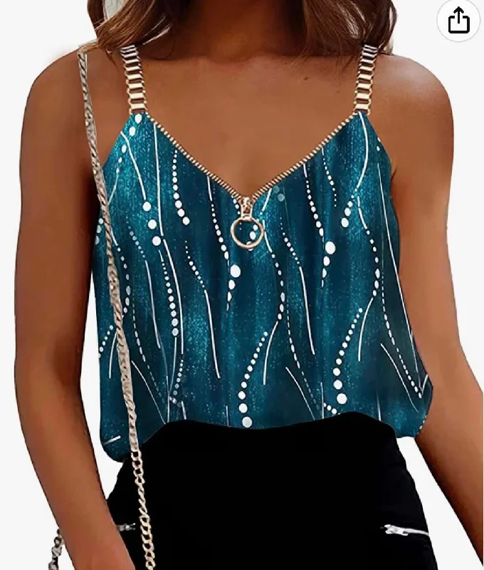 Outdoor vestchain blouse  zip tank