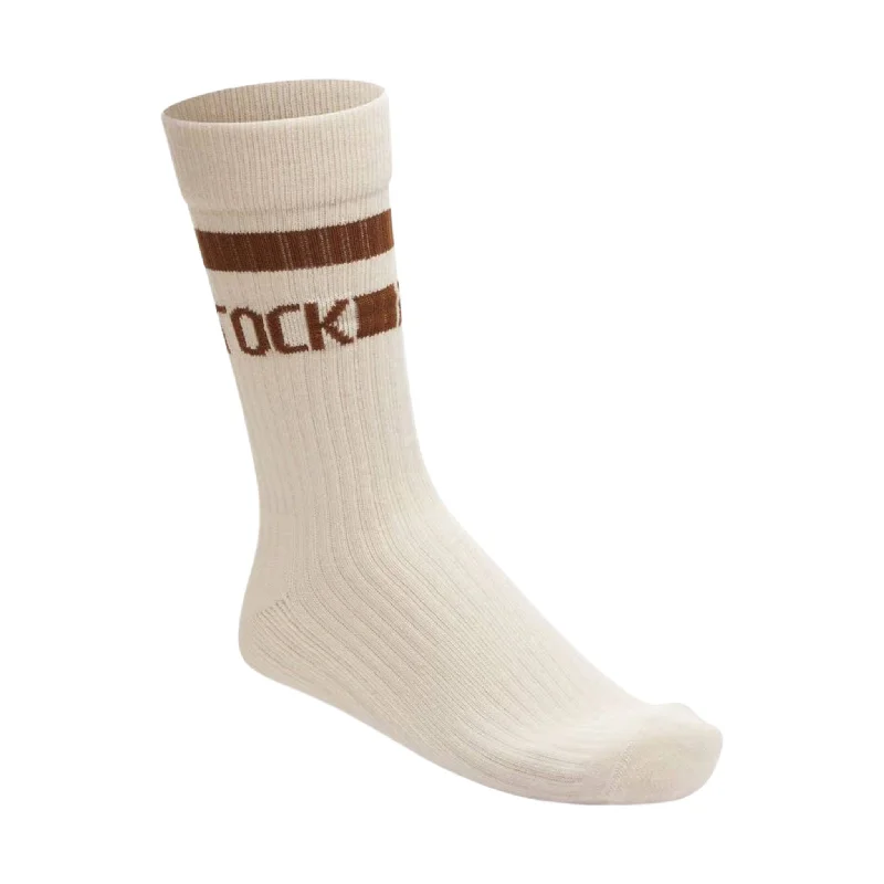 CrewneckenthusiastBirkenstock Cotton Crew Stripe Socks - Eggshell Brown