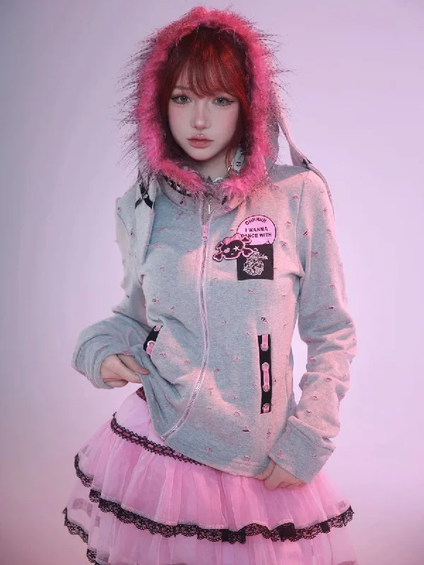 [Evil Tooth] My Rockstar Punk Bunny! Hoodie and skirt setSherpa-Lined Hoodies