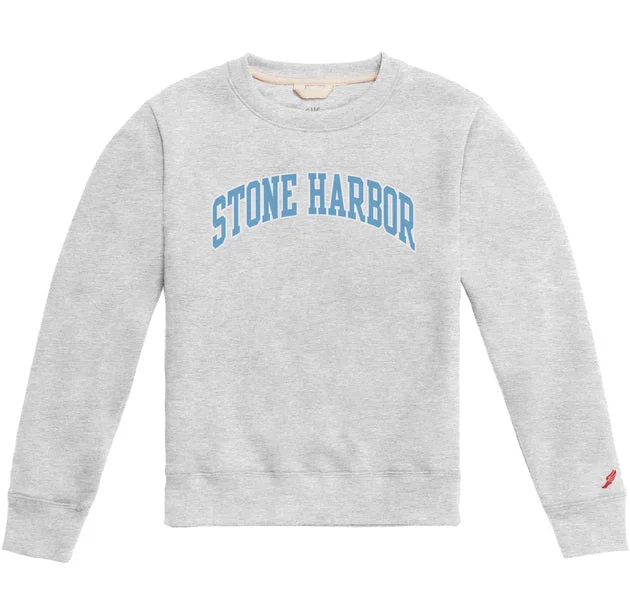 CrewnecksecurityKids Stone Harbor Essential Fleece Crew - Classic Oxford/Blue