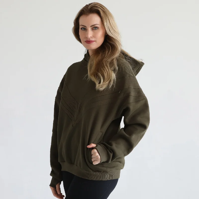 Isabella Ultra Soft Oversized Nursing & Pregnancy Hoodie (Olive Tree)Thermal Hoodies