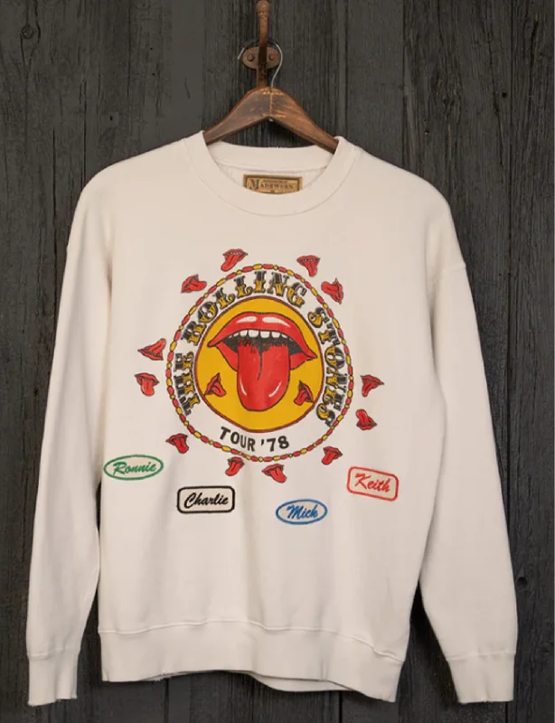 CrewneckdurableRolling Stones 1978 Crew Fleece, Vintage White