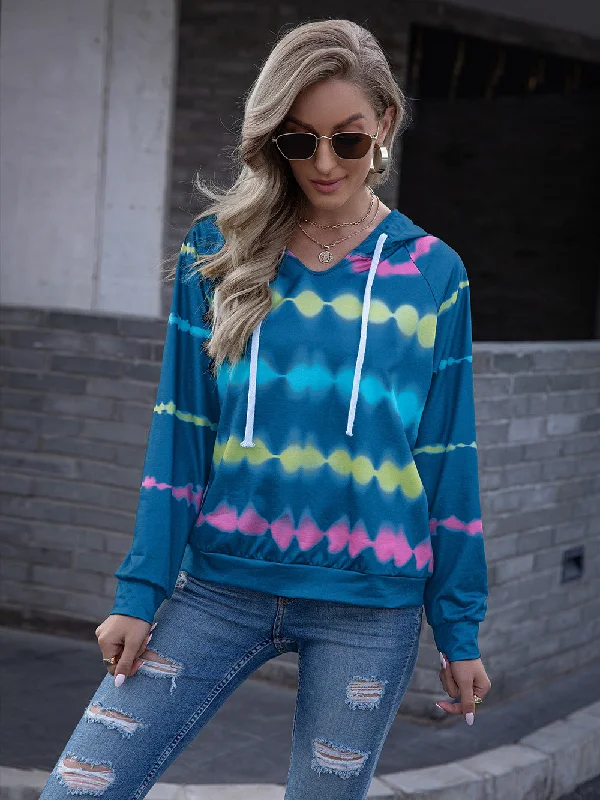 Tie Dye Raglan Sleeve HoodieSports Team Hoodies