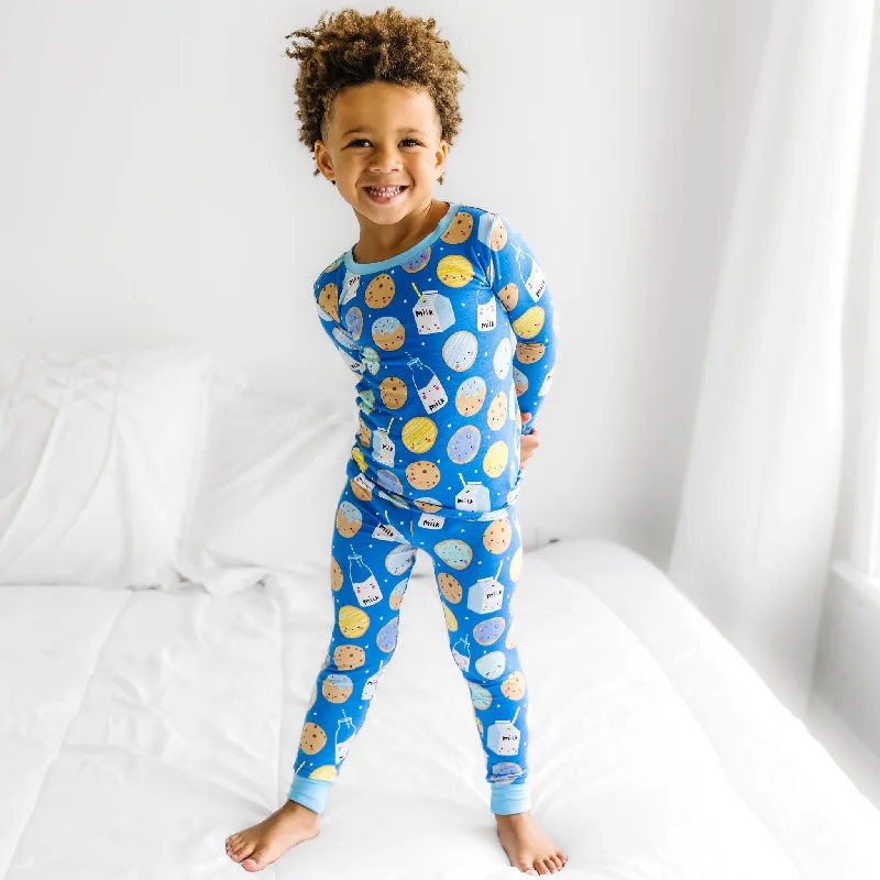 Blue Cookies & Milk Two-Piece Pajama Set