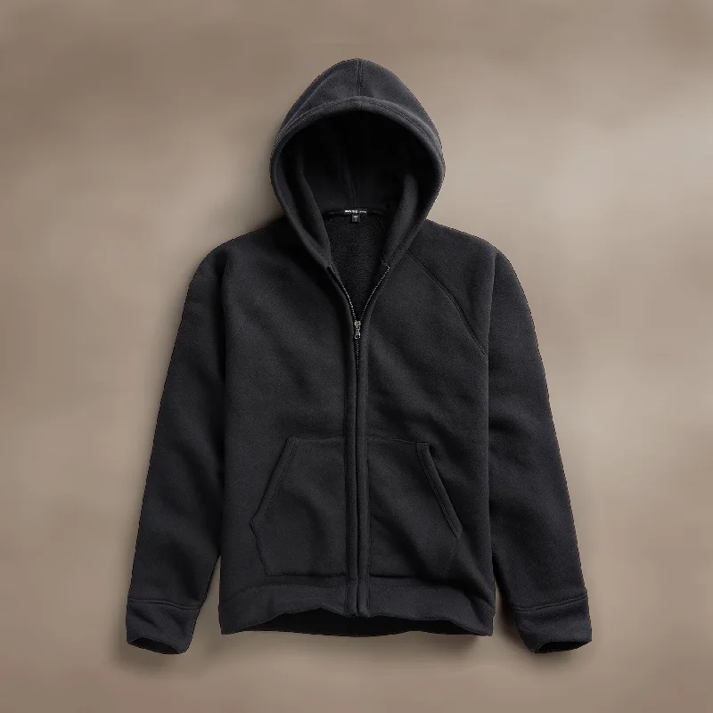 Cozy Zip Up Hoodie - BlackThermal Hoodies