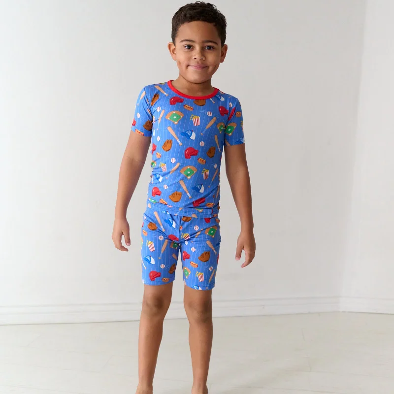 Blue All Stars Two-Piece Short Sleeve & Shorts Pajama Set