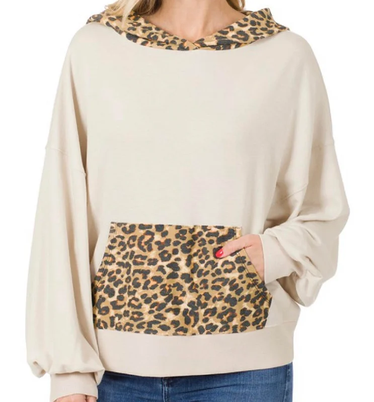 Soft French Terry Leopard HoodieGraphic Hoodies