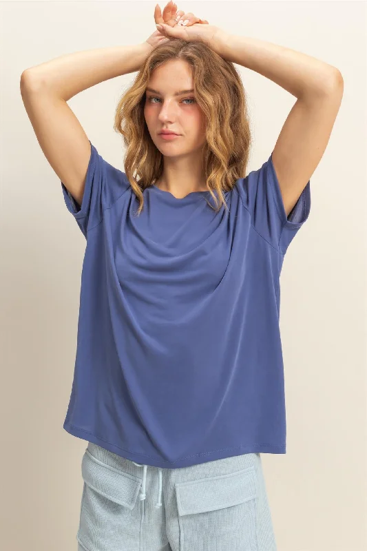 Fleece Short Sleeve TopsNavy Basic Round Neck Short Sleeve T-Shirt