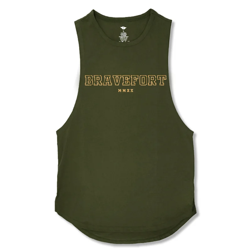 Running tank0804. Modal Core Cut-Off Tank / Olive