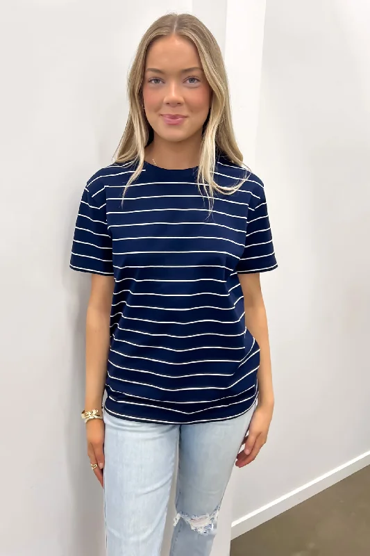 Embellished T-ShirtsAthens Tee Navy White Stripe