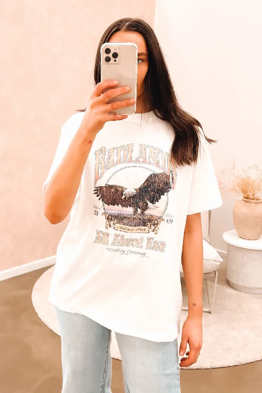 Scoop Neck T-ShirtsBadlands Tee Vintage White