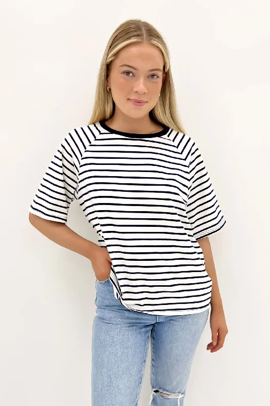 Casual T-ShirtsKenji Tee Navy Stripe