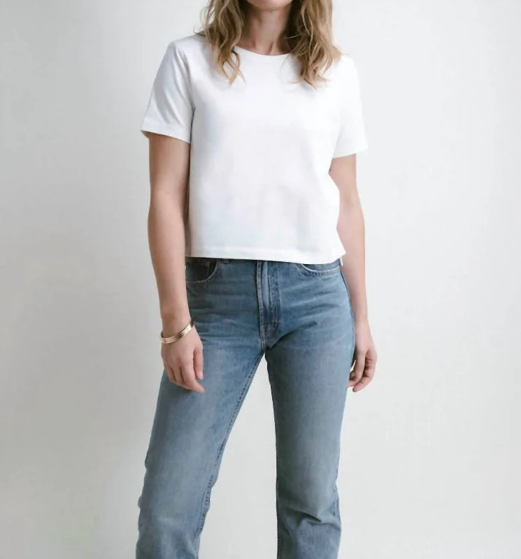 Leather-Paneled T-ShirtsLively Shoulder Tee In White