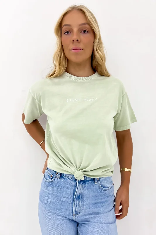 Leather-Paneled T-ShirtsLogo Tee Sage