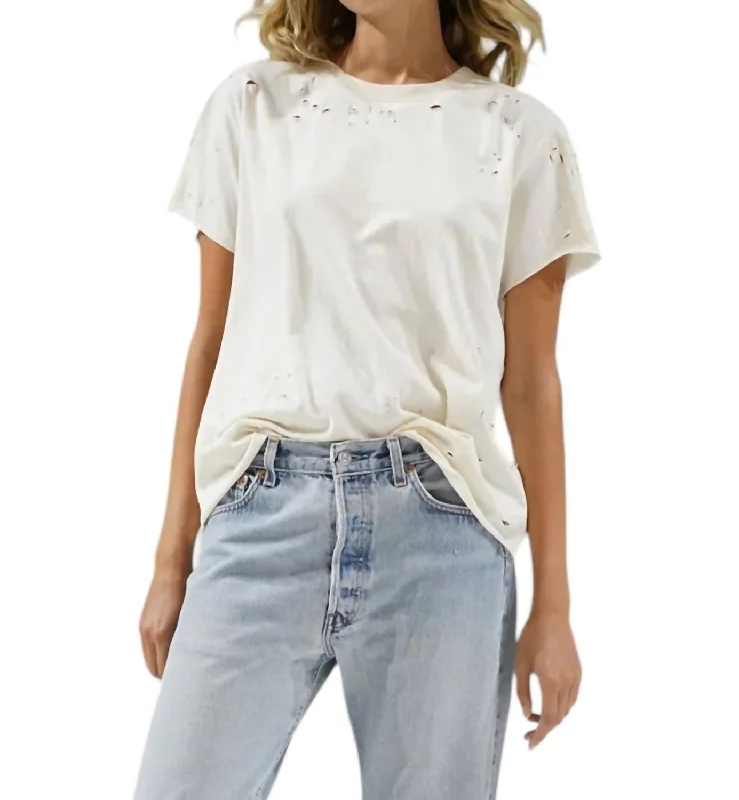 Recycled Fabric T-ShirtsRocker Tee In Off White