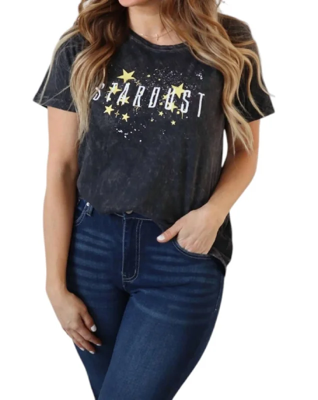 Oversized T-ShirtsStardust Graphic Tee Top In Charcoal