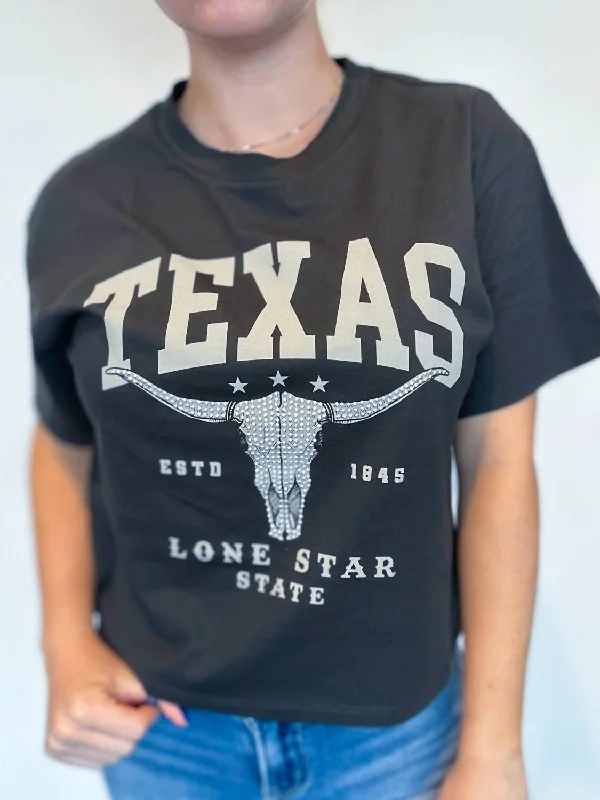 French Terry T-ShirtsTexas Shine Graphic Tee In Grey